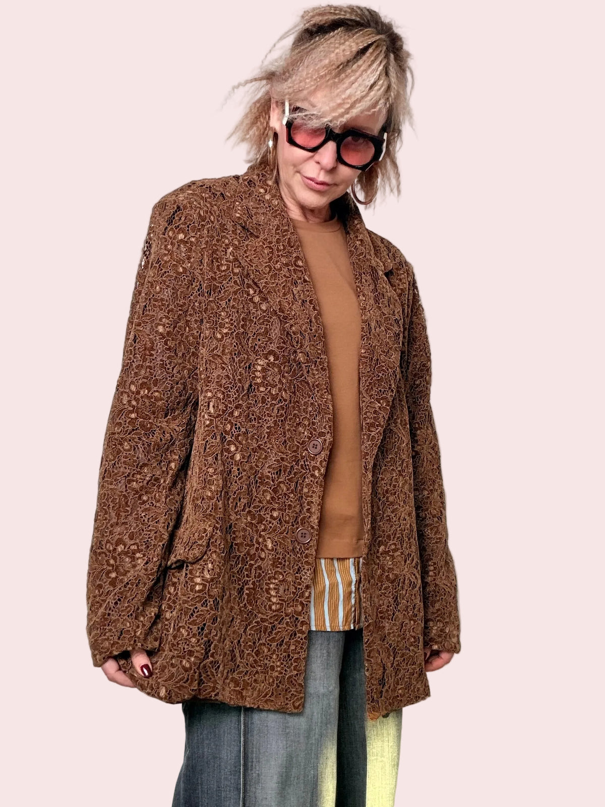 Giacca Over in Pizzo Elegante