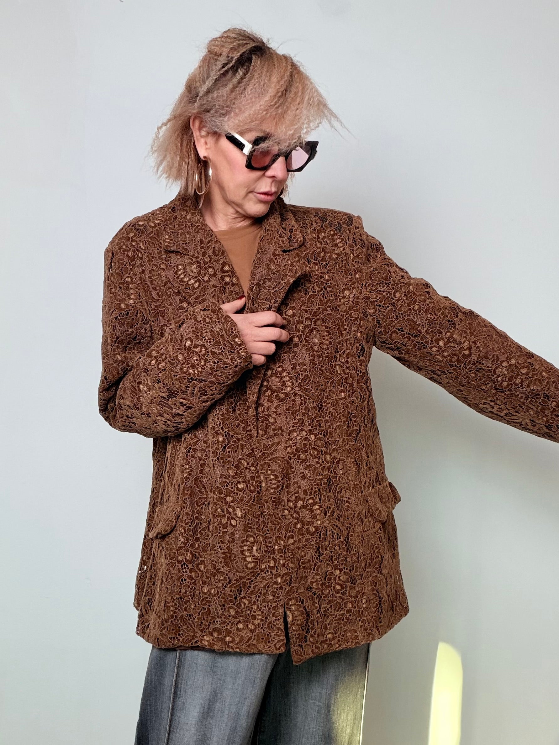 Giacca Over in Pizzo Elegante