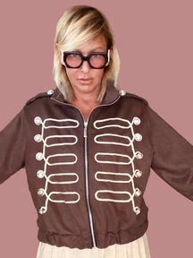 Bomber Effetto Camoscio Stile Militare