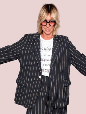 Giacca Gessata Oversize