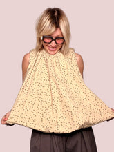 Blusa Pois Schiena Aperta con Fiocco