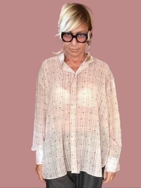 Camicia Over Quadri & Pois – morbida e super chic