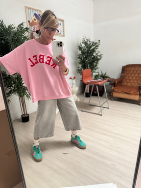 FEMALE - FELPA REBEL ROSA