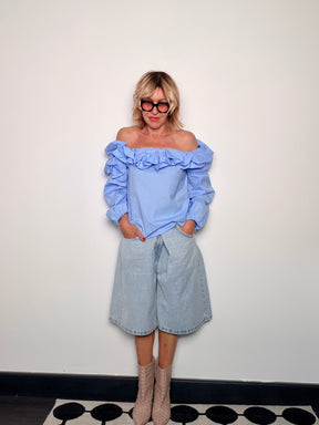 Bermuda Jeans – Lavaggio Chiaro Wide Leg