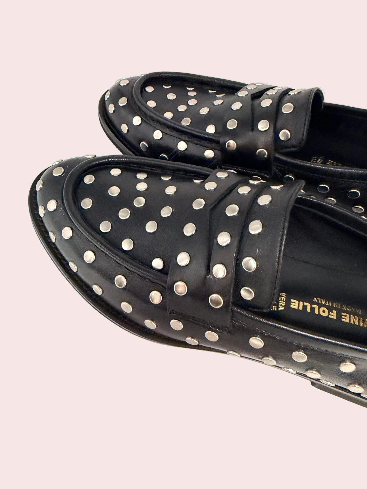 Mocassino in pelle con borchie – grinta chic