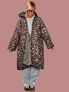 Piumino Cappuccio Leopard