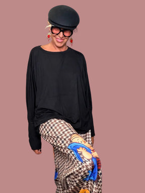 Pantalone Wide Leg Pied de Poule Pop
