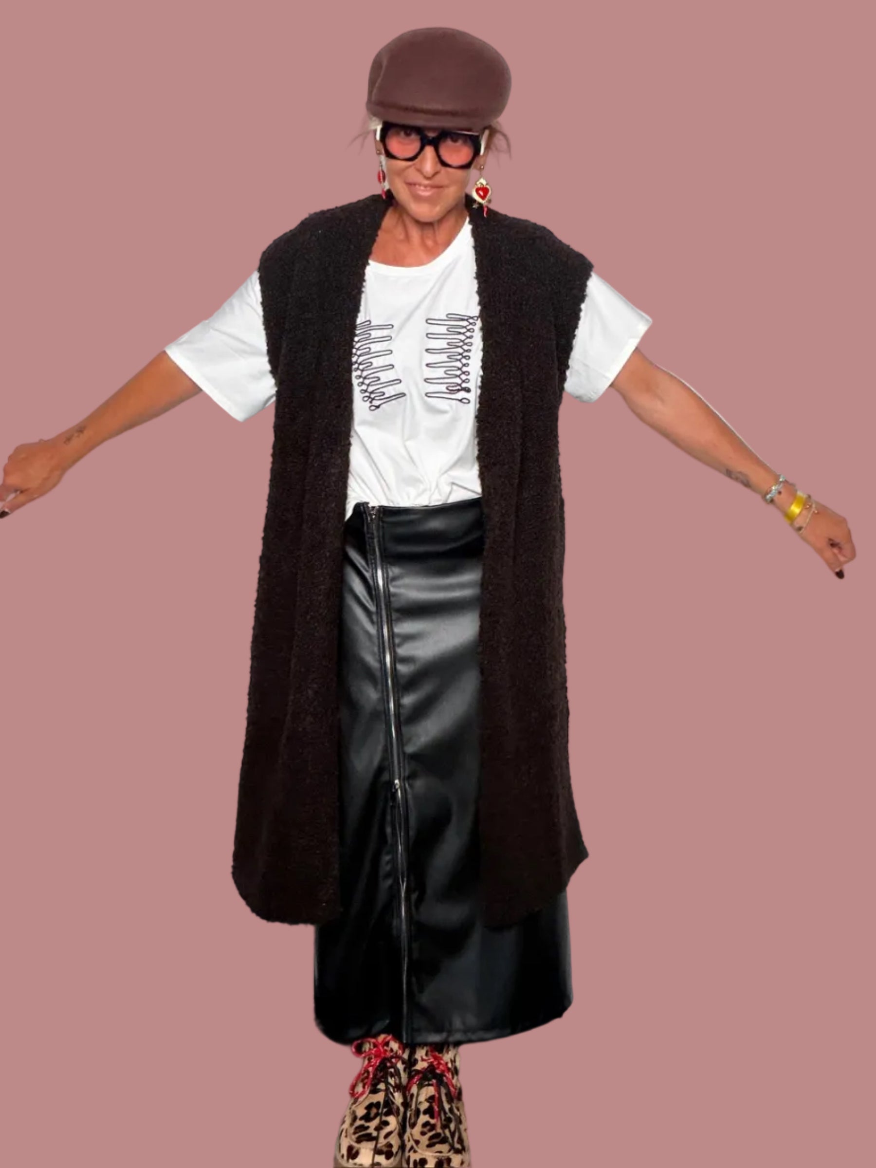 Cardigan Maxi Senza Maniche