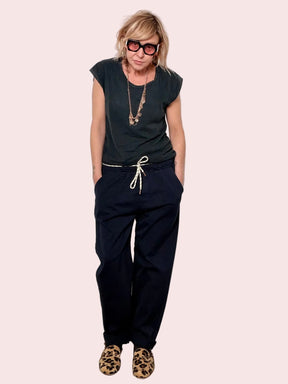 Pantalone in Gabardina Relaxed Fit con Anima Casual Chic