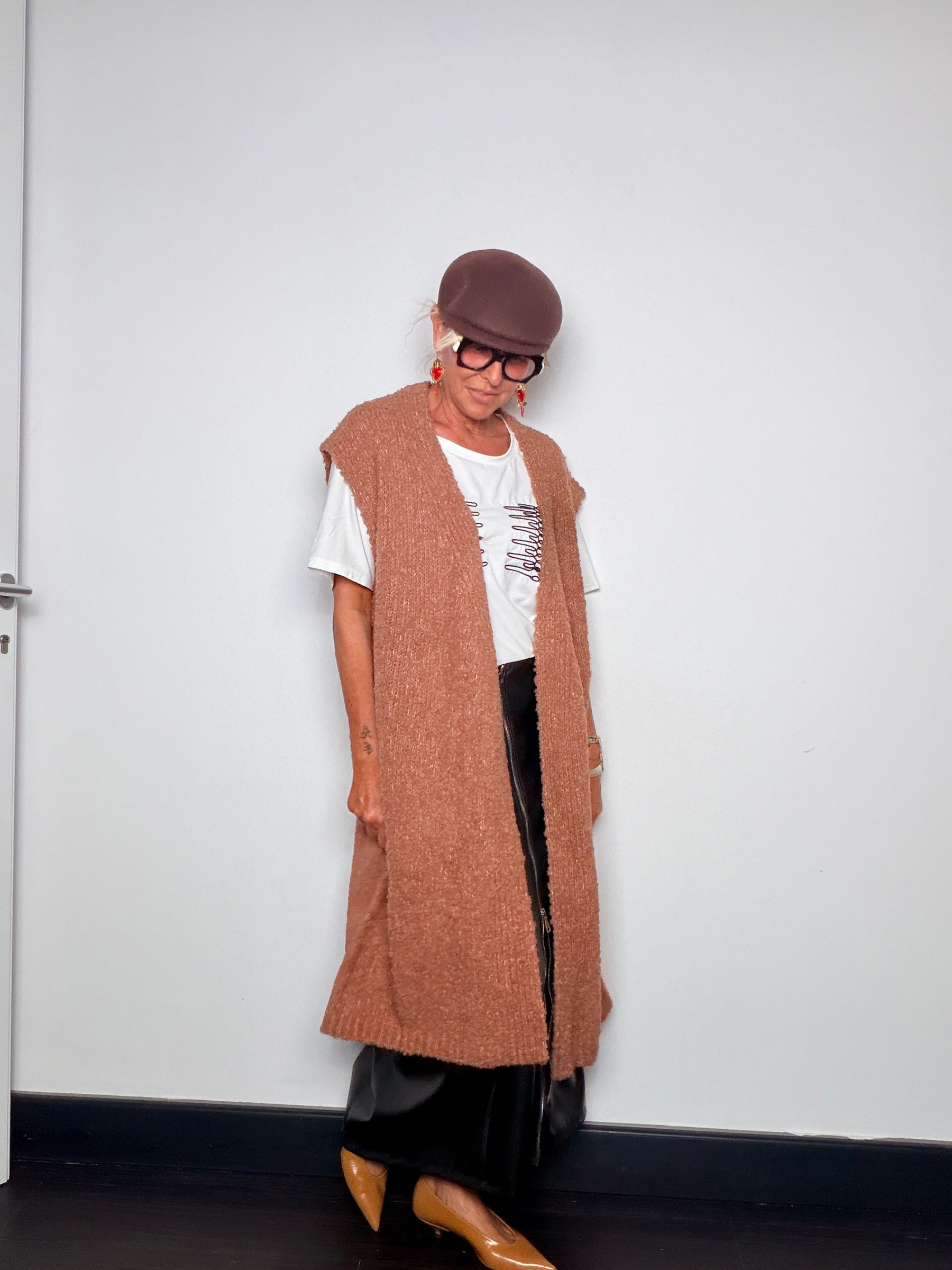 Cardigan Maxi Senza Maniche