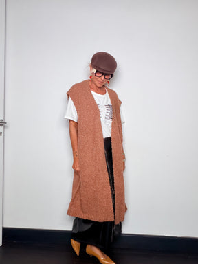 Cardigan Maxi Senza Maniche
