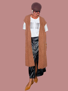 Cardigan Maxi Senza Maniche