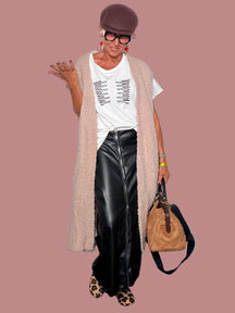 Cardigan Maxi Senza Maniche