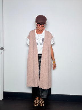 Cardigan Maxi Senza Maniche