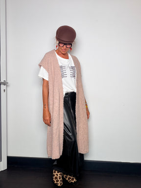 Cardigan Maxi Senza Maniche
