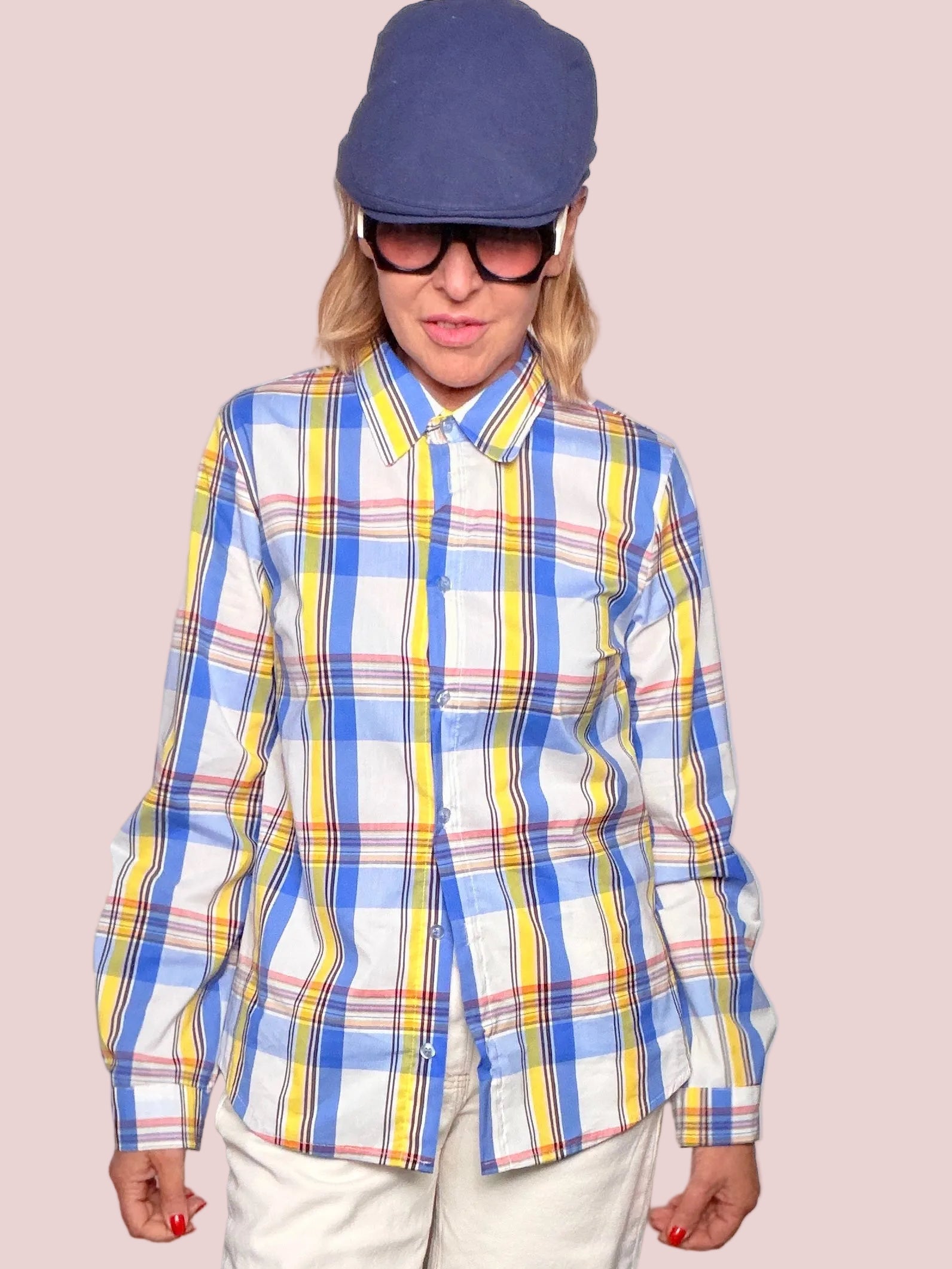 Camicia a Quadri Madras – Azzurro, Giallo e Bianco