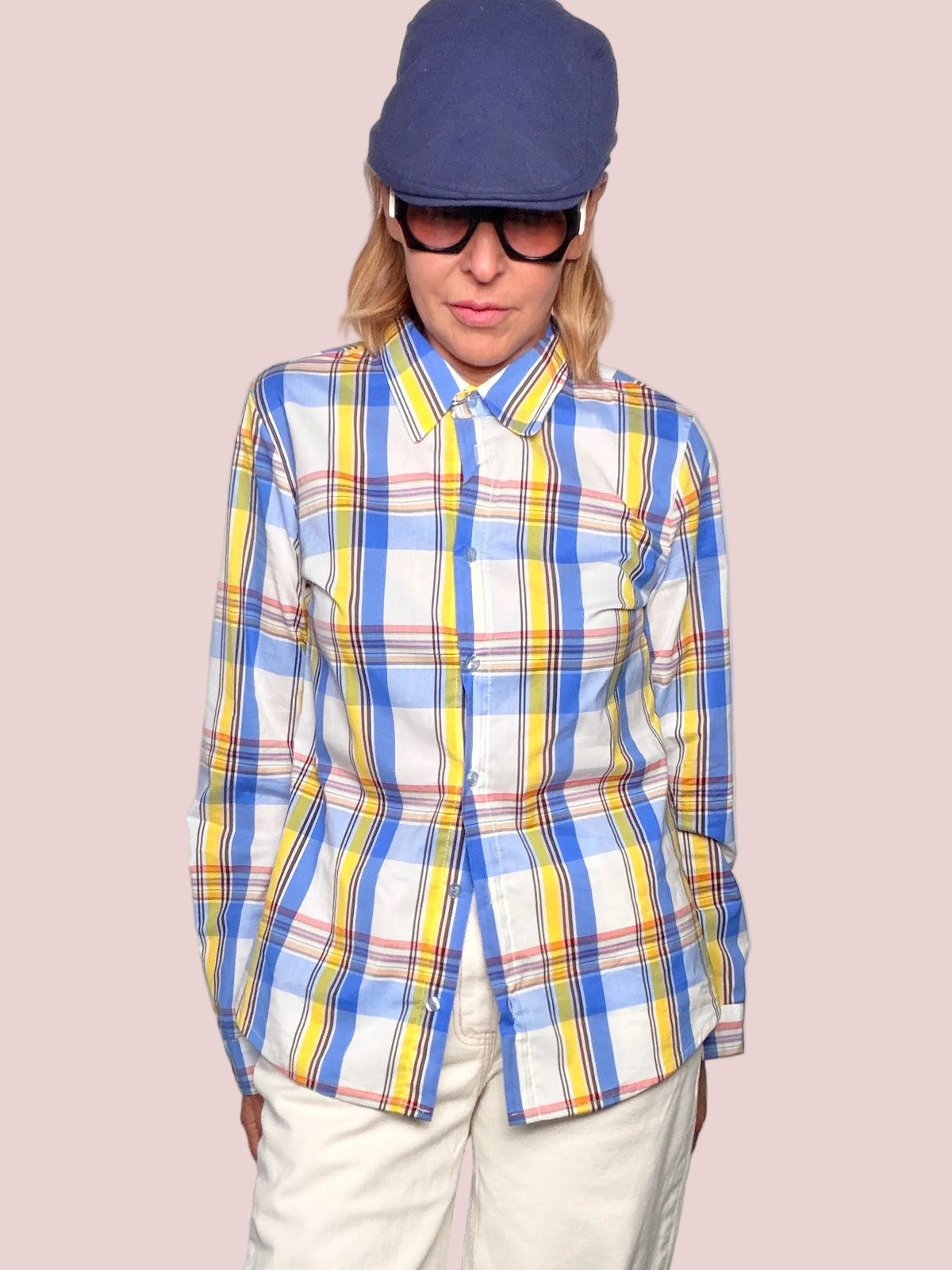 Camicia a Quadri Madras – Azzurro, Giallo e Bianco
