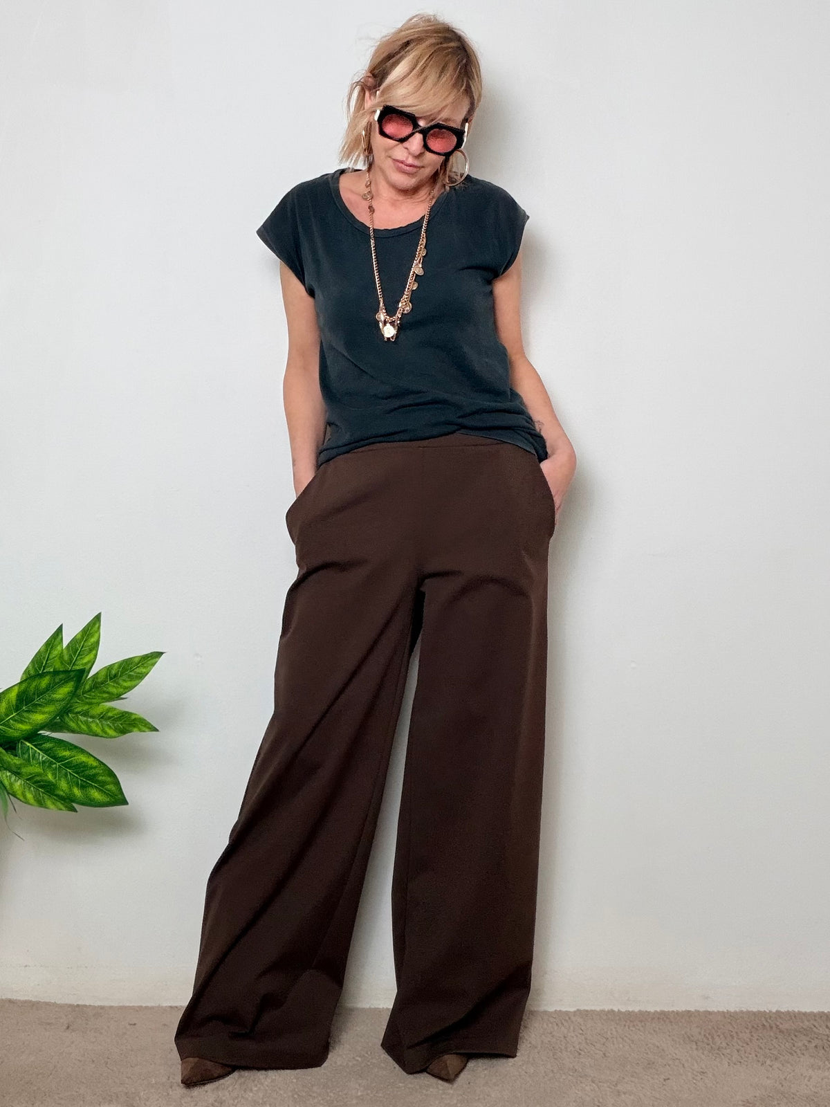 Pantalone in Punto Milano Wide Fit