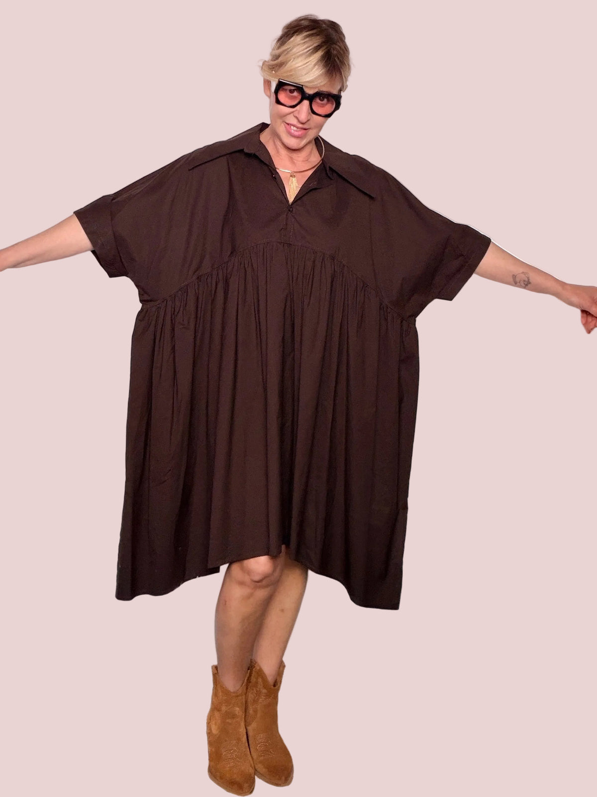 Abito Chemisier Oversize in Cotone – Smock e Silhouette a Trapezio