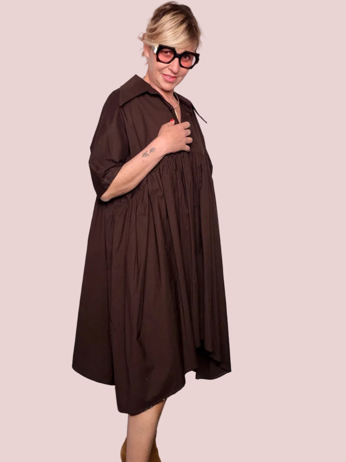 Abito Chemisier Oversize in Cotone – Smock e Silhouette a Trapezio