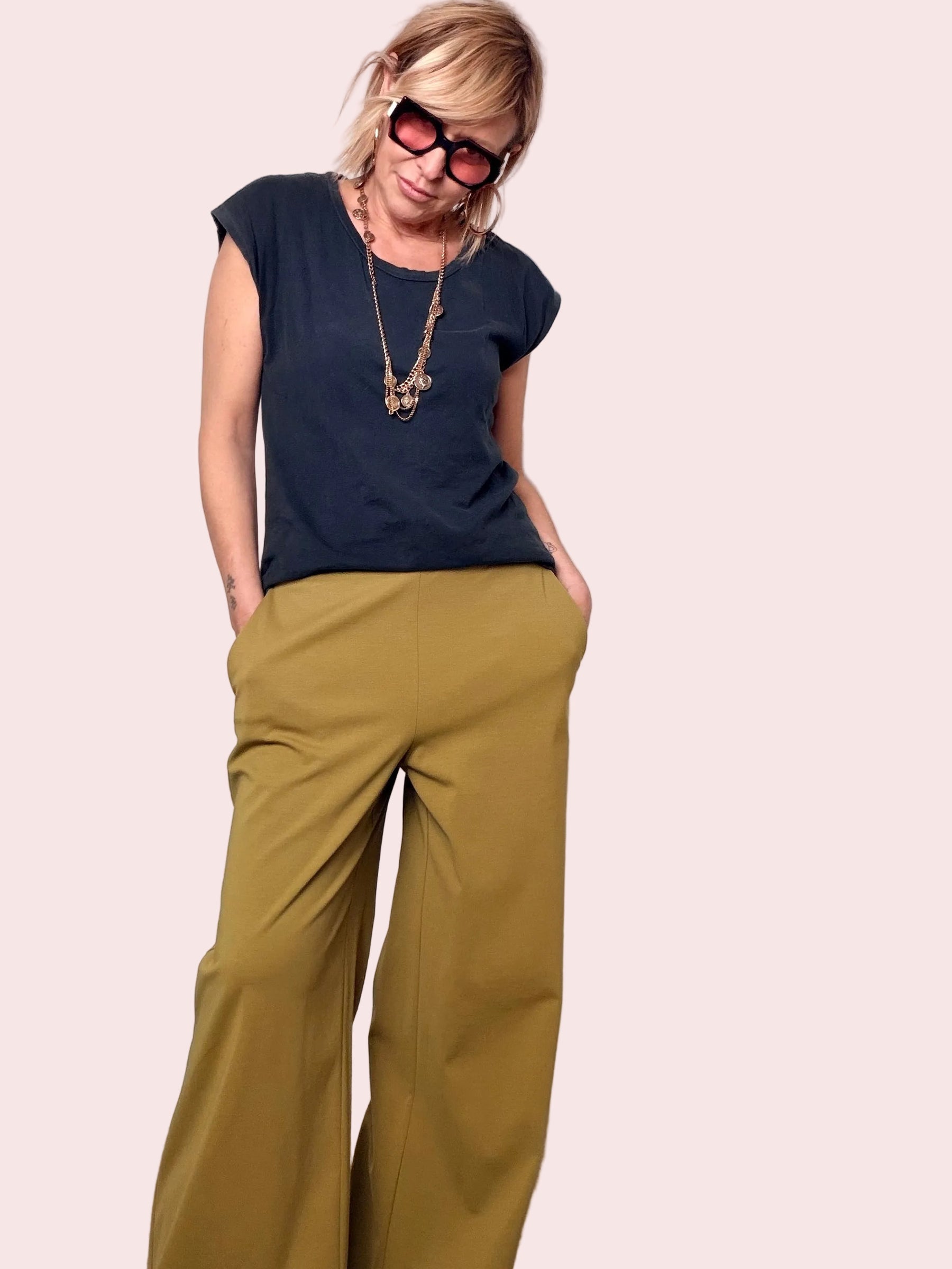 Pantalone in Punto Milano Wide Fit