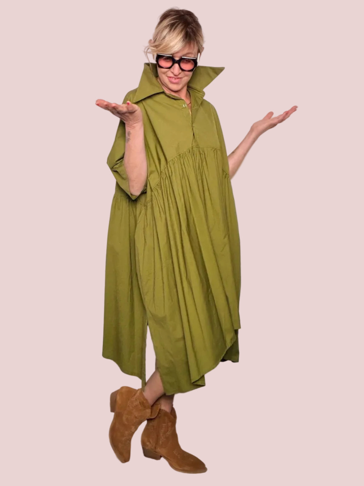 Abito Chemisier Oversize in Cotone – Smock e Silhouette a Trapezio