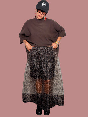 Gonna Organza Leopardata