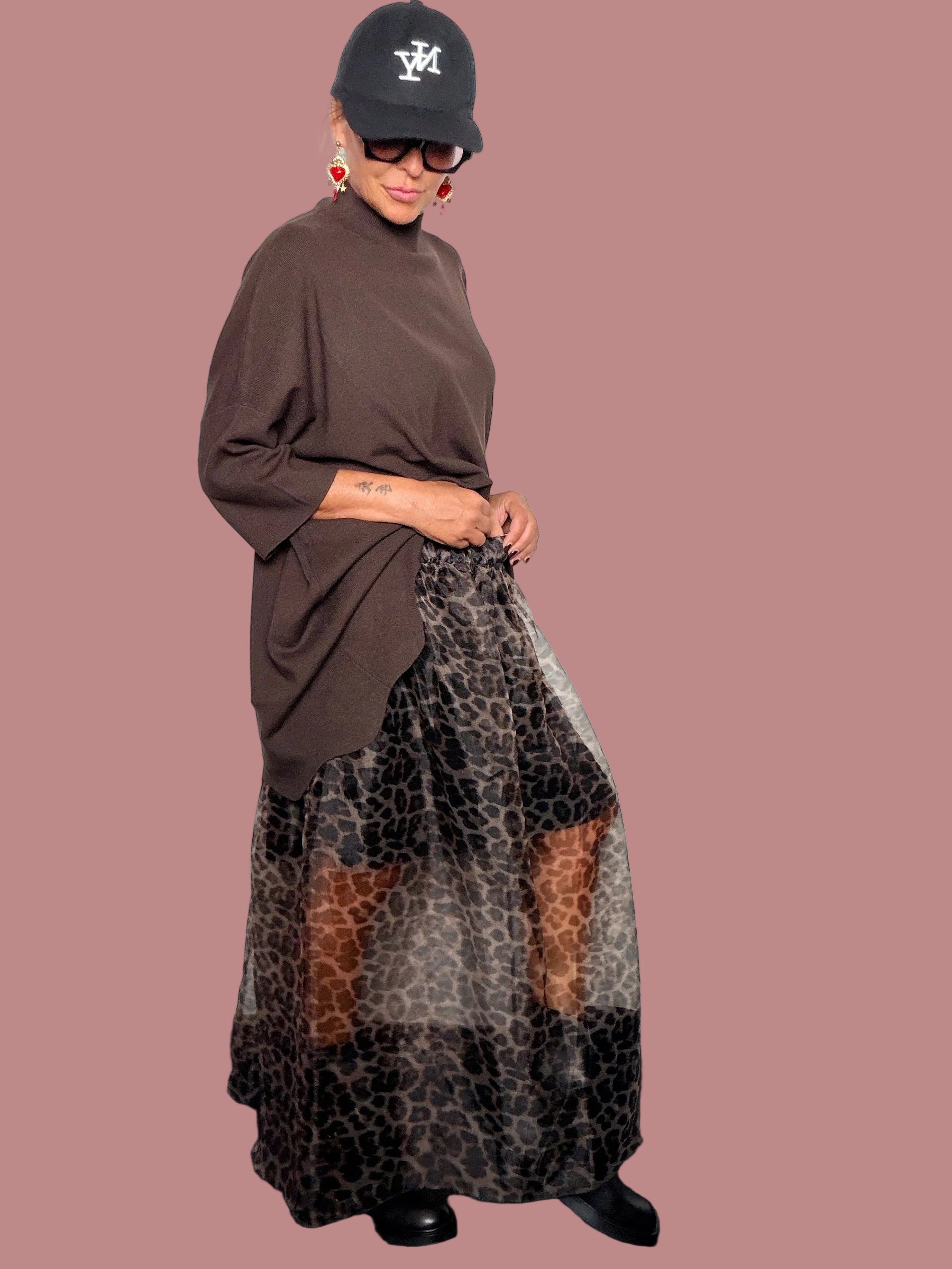 Gonna Organza Leopardata