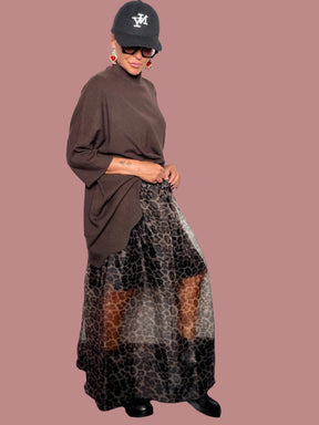 Gonna Organza Leopardata