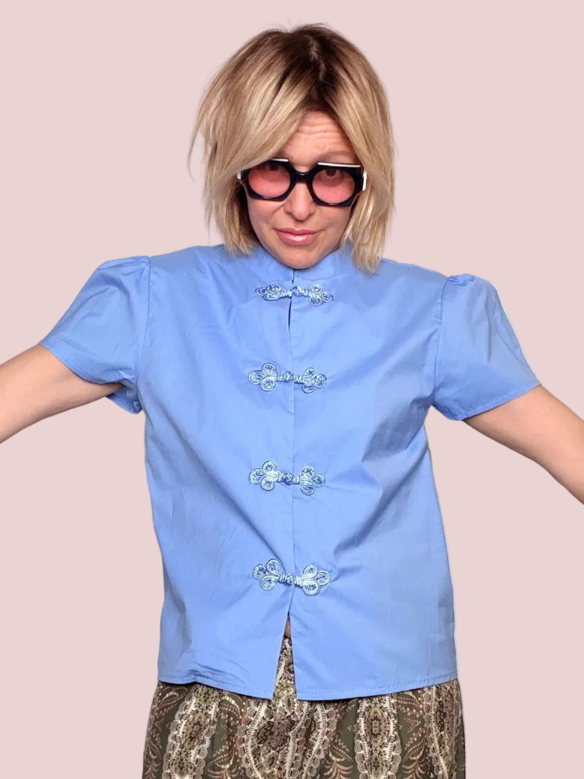 Camicia Stile Cheongsam Nodi Cinesi