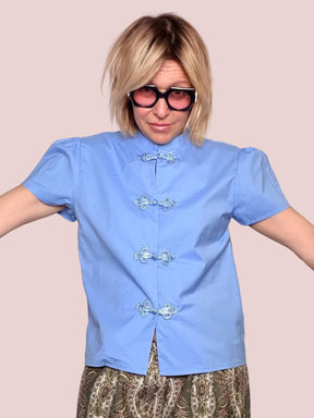 Camicia Stile Cheongsam Nodi Cinesi