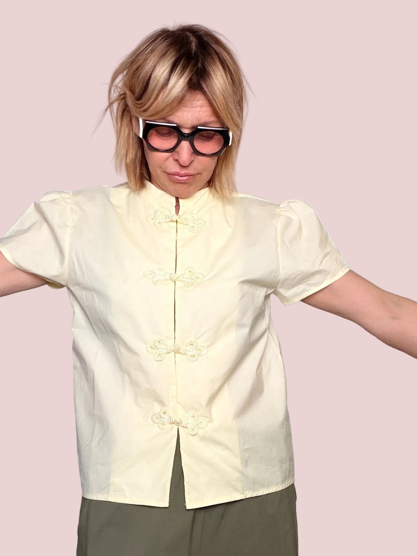 Camicia Stile Cheongsam Nodi Cinesi