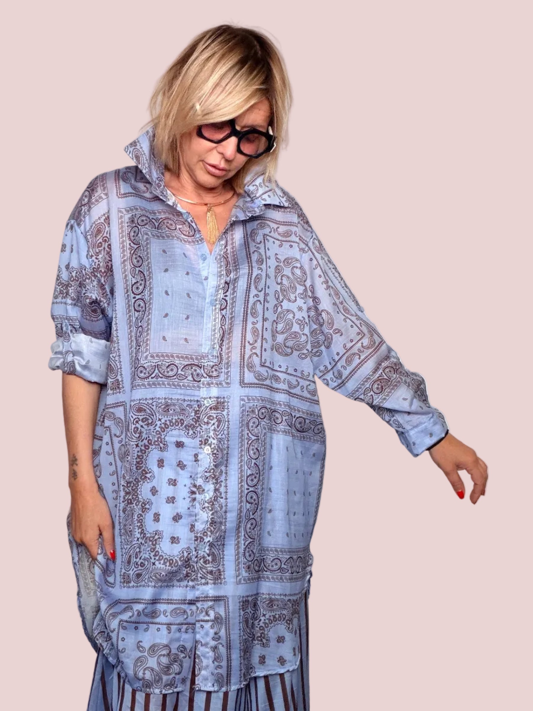 Camicia Over Tencel Paisley Bandana