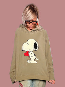 Felpa Garzata con Cappuccio e Patch Bouclé — Souvenir