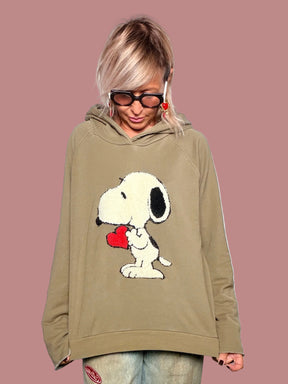 Felpa Garzata con Cappuccio e Patch Bouclé — Souvenir