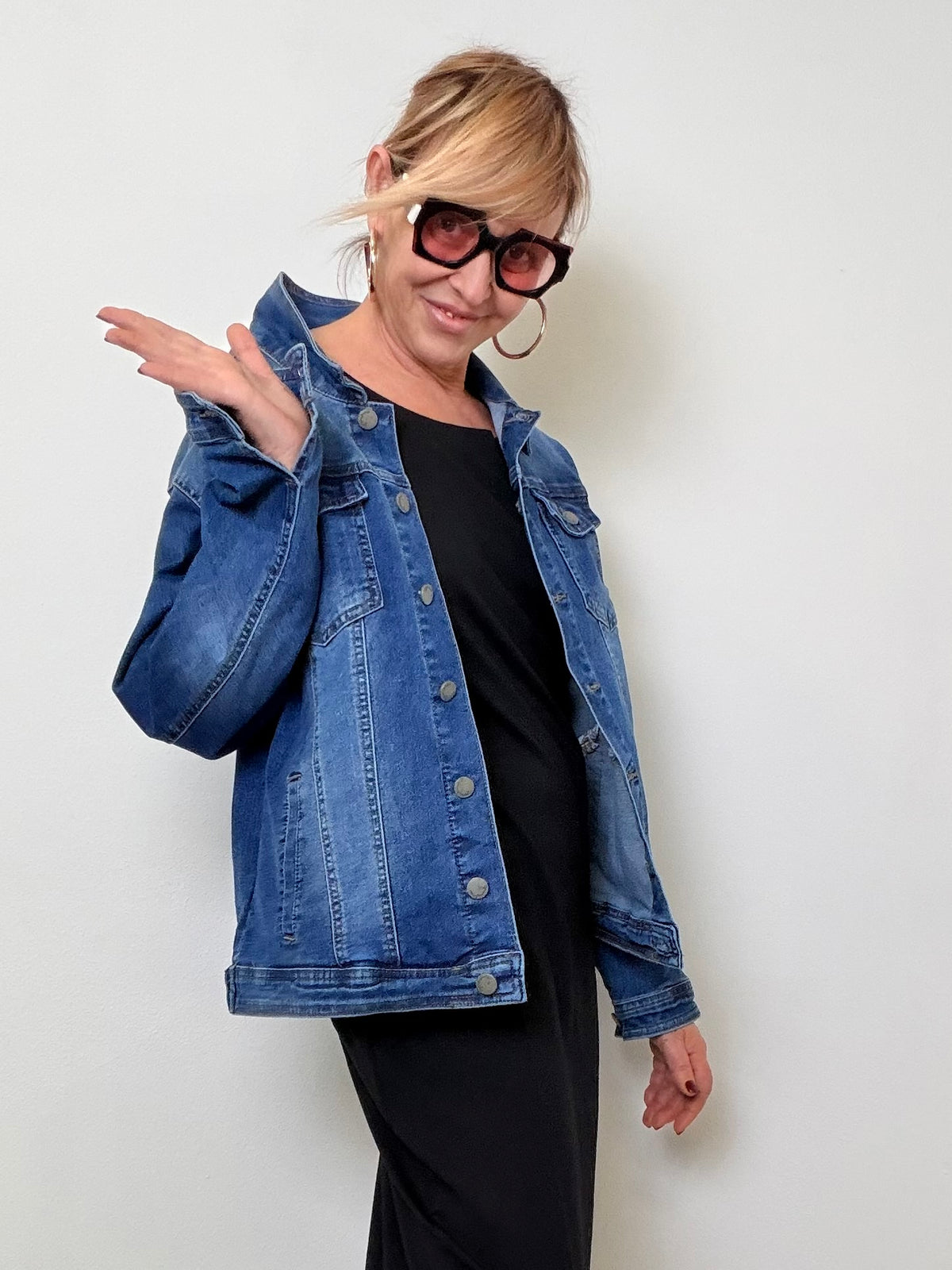 Giacca jeans over dal mood casual chic