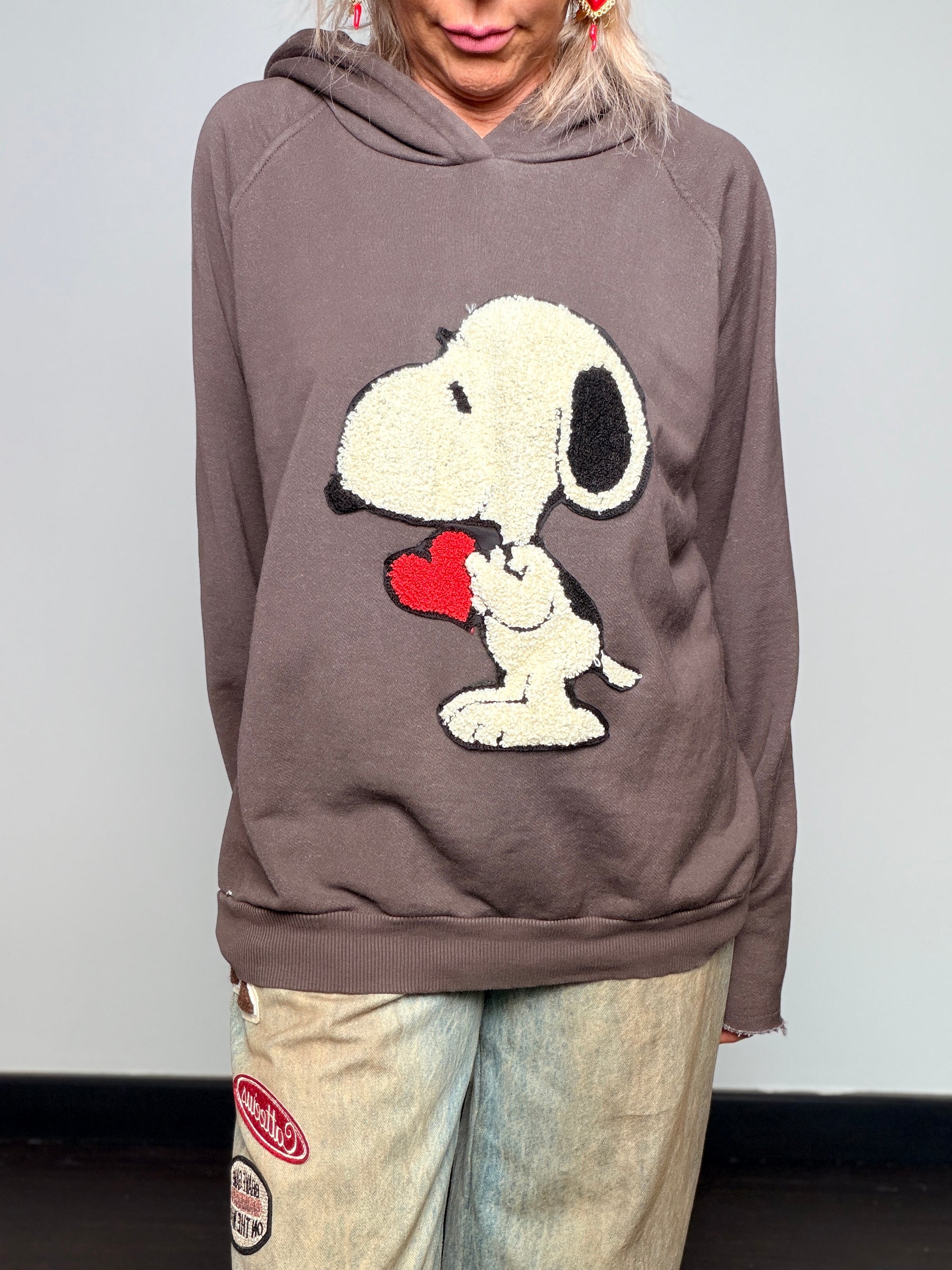 Felpa Garzata con Cappuccio e Patch Bouclé — Souvenir