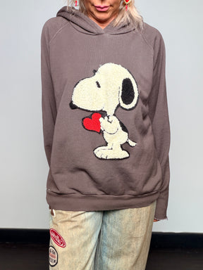 Felpa Garzata con Cappuccio e Patch Bouclé — Souvenir