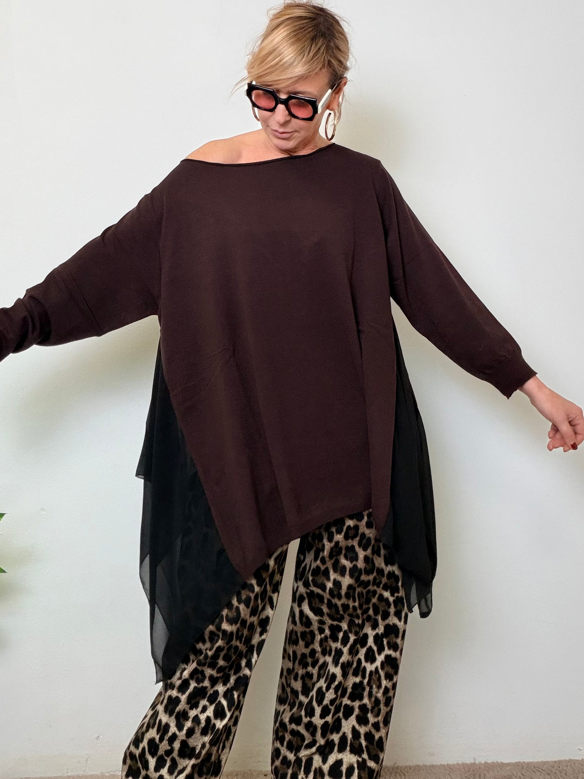 SUSY STAR - Maglia over con taglio a vele