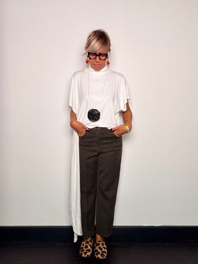 Jeans Dritto con Risvolto