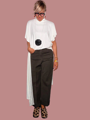 Jeans Dritto con Risvolto