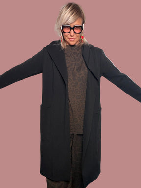 Cardigan Punto Milano Cappuccio Sciallato - vista frontale