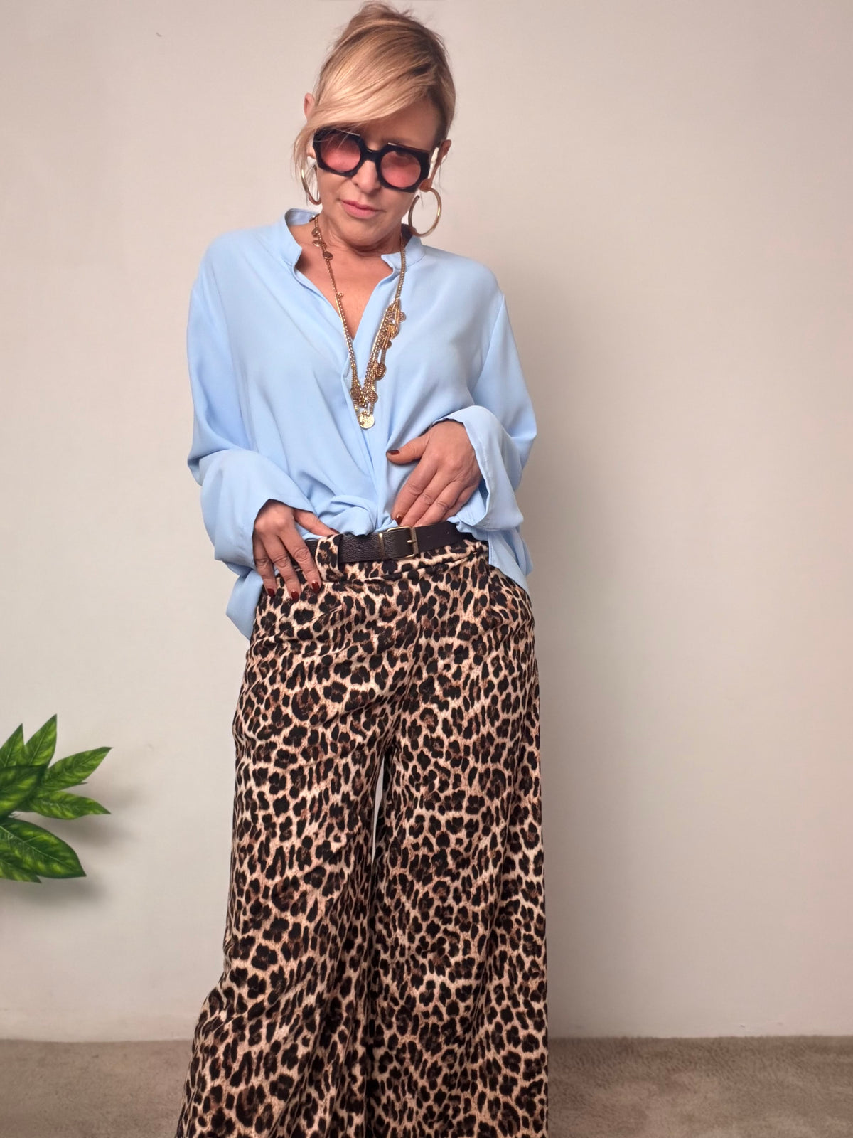 Pantalone ampio animalier dal carattere deciso