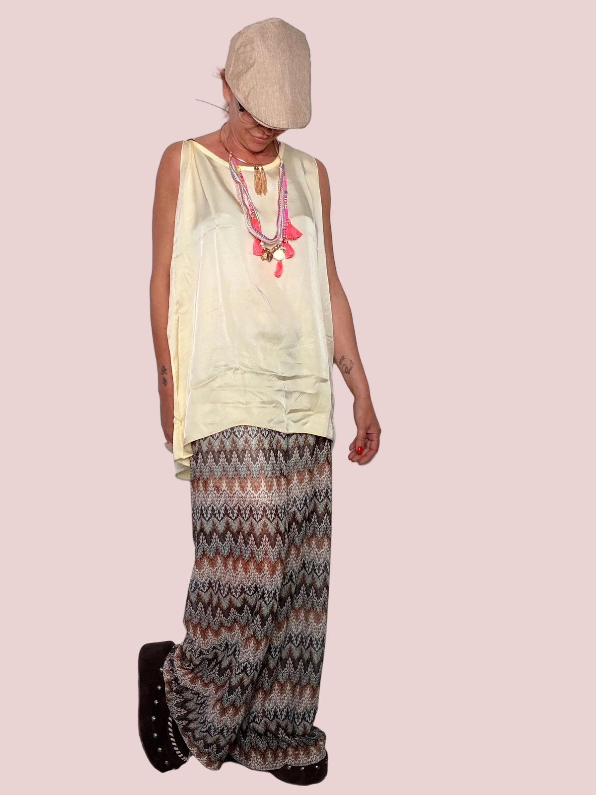Pantalone Palazzo Etnico a Chevron