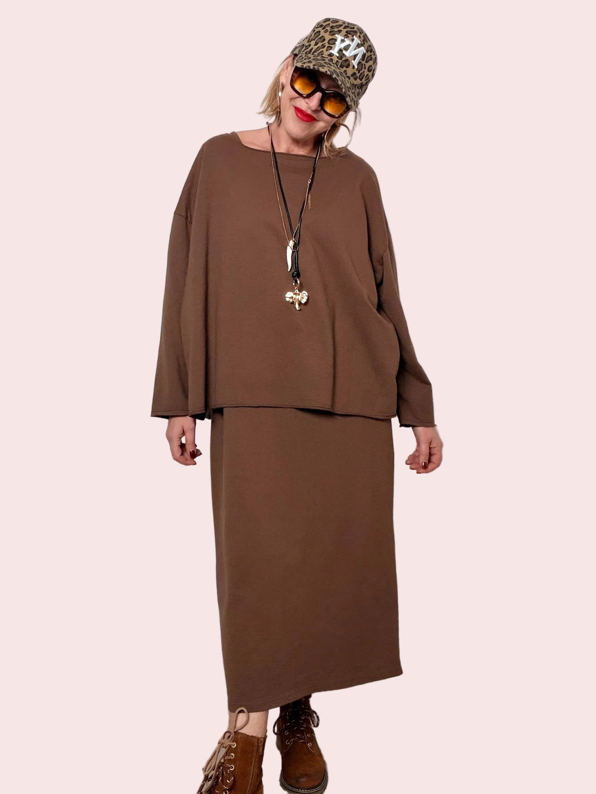 Completo Over Felpa + Vestito Easy Chic