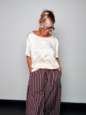 Pantalone Palazzo Wide Leg Gessato Righe
