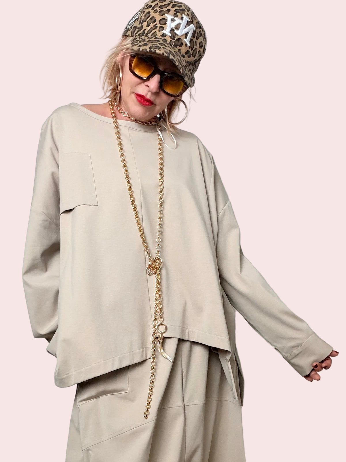 Maglia Over Punto Milano Asimmetrica