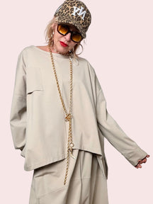 Maglia Over Punto Milano Asimmetrica