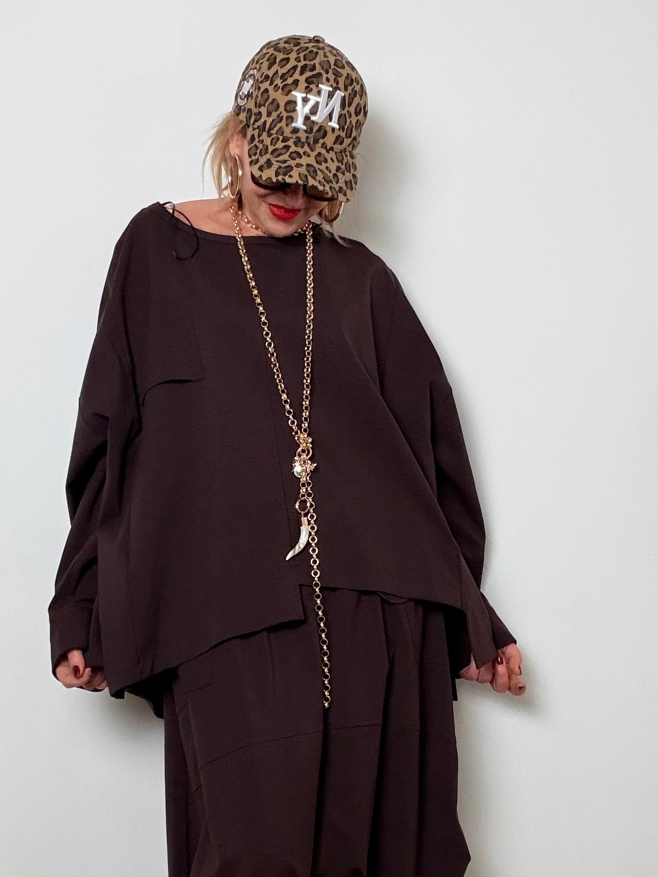 Maglia Over Punto Milano Asimmetrica