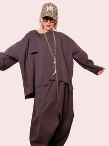 Maglia Over Punto Milano Asimmetrica